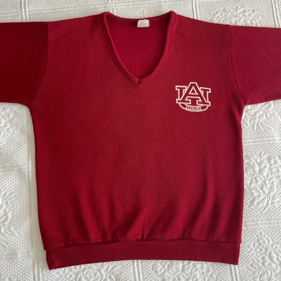 Vtg Alabama Football V-Neck Long Sleeve Sweater Crimson White Roll Tide Artex UA - Picture 5 of 16